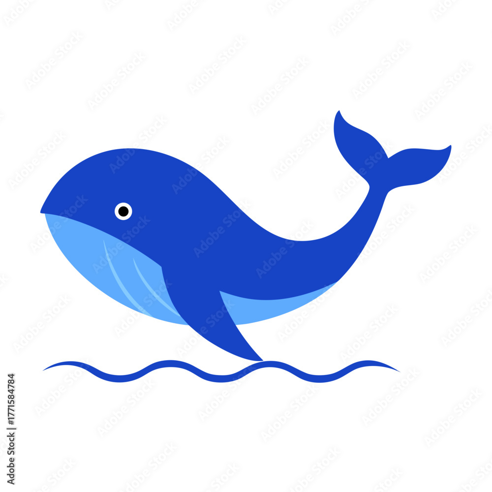Fototapeta premium blue whale cartoon