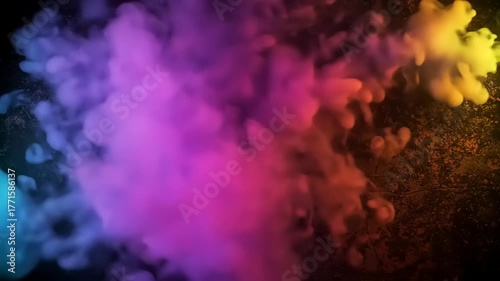 Colorful Smoke Explosion on Dark Background