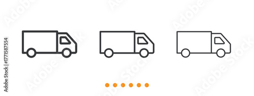Delivery Truck icon. Thin line icon vector