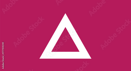 A white outlined triangle shape in the center against a maroon background