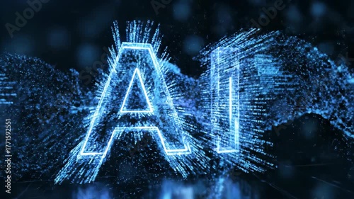Futuristic Artificial Intelligence Digital Network Animation Concept.