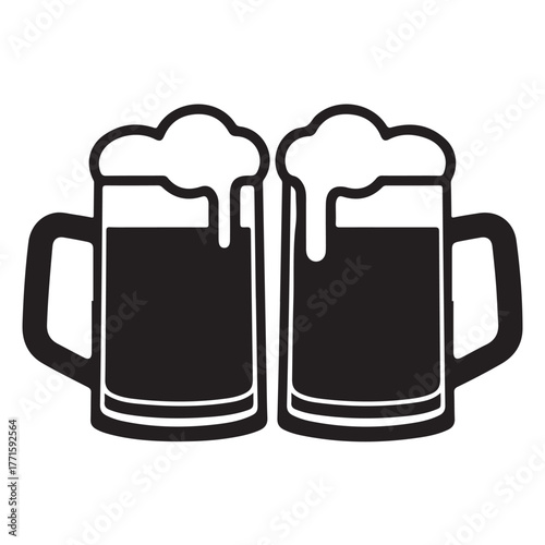 Beer mug icon vector art, Beer mug silhouette, Beer mug outline vector 