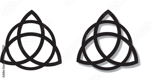 Ancient celtic trinity knot symbol icon set. Celtic trinity symbols. Triquetra icon set. Celtic knot symbol in on transparent background
