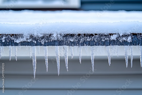 Ice Dam Forming on Roof Edge