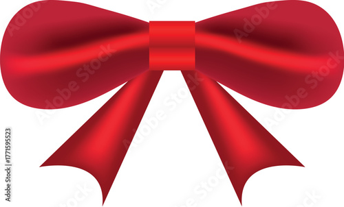 Shiny Red Satin Bow ribbon gift