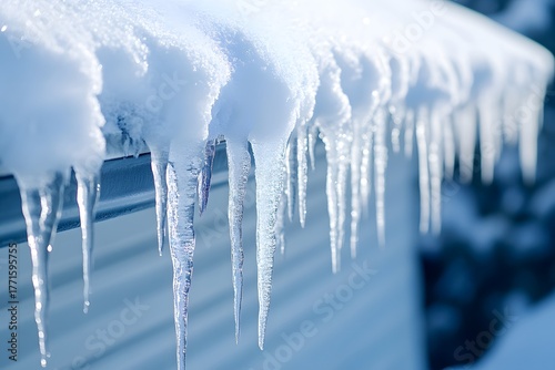 Icicles Blocking Roof Gutter