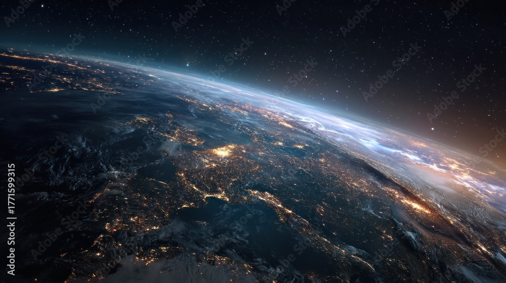 Fototapeta premium Earth night space view