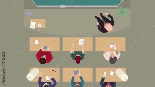 Animated group of people playing chess, symbolizing strategy, planning, and teamwork in decision making