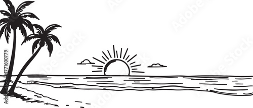 tropical island with palm trees