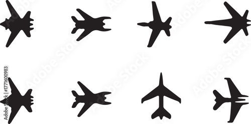 plane silhouettes vector