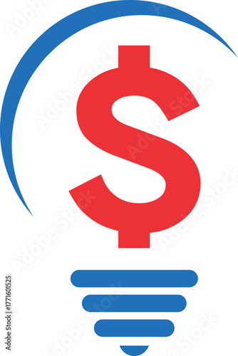 vector illustration of a idea money dollar exchange vector logo