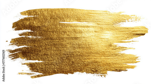白地に広がるゴールドの筆塗りストローク
