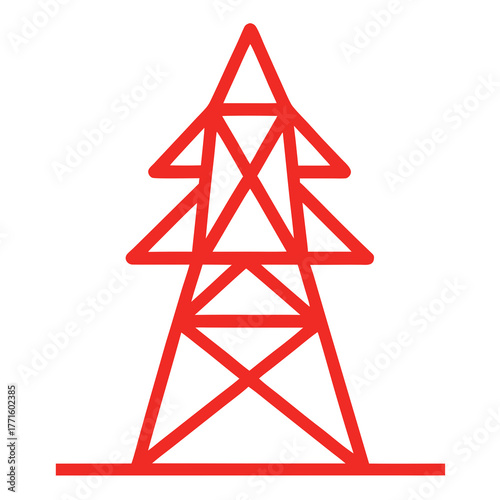 red and white tower on white
