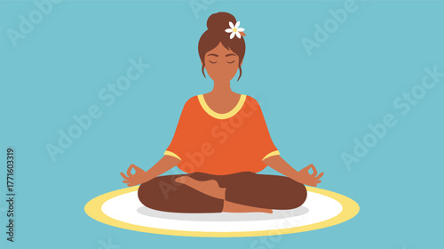 Woman in lotus position meditating for mindfulness and relaxation