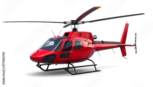 3D realistic helicopter with compact aerodynamic design and spinning rotor, modern aircraft concept.