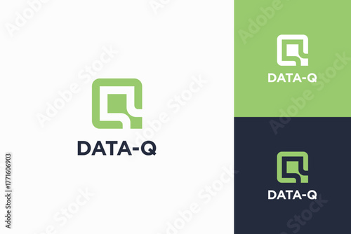letter q with data logo design.