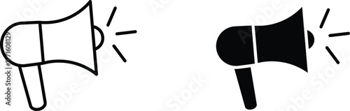 megaphone  icon vector graphic illustration  with white background flat hand made icon fill icon .