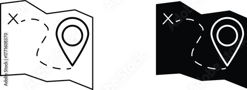 map maker  icon vector graphic illustration  with white background flat hand made icon fill icon .