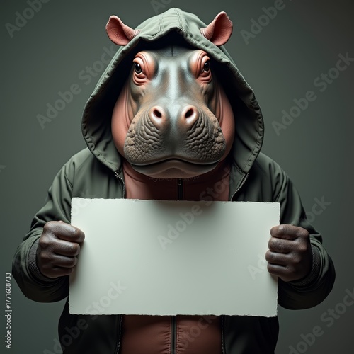 Anthropomorphic hippopotamu...