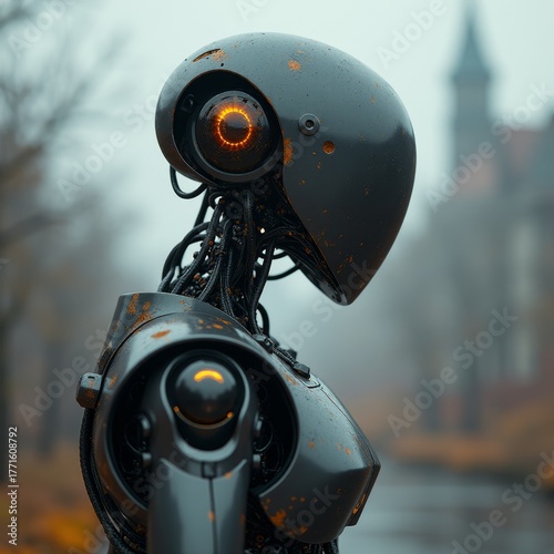 Female cyborg. head and tor...
