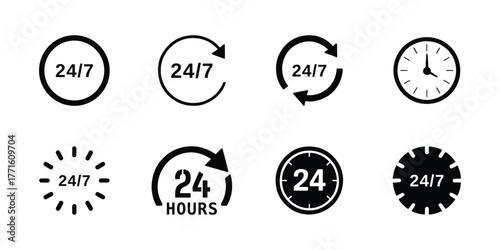 Vector 24 service isolated on white background