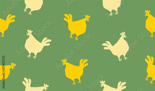 Cute chicken pattern background vector design
