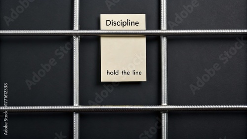 Bild auf Leinwand A grid with Discipline and Hold the Line concept