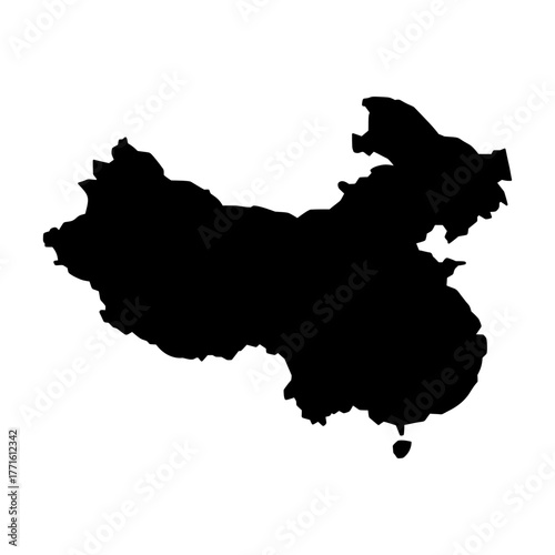China country map silhouette vector illustration
