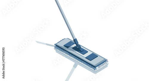 Modern cleaning tool concept with isometric floor mop design