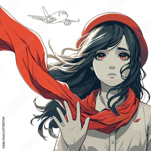 Scarlet Farewell vector flat colors