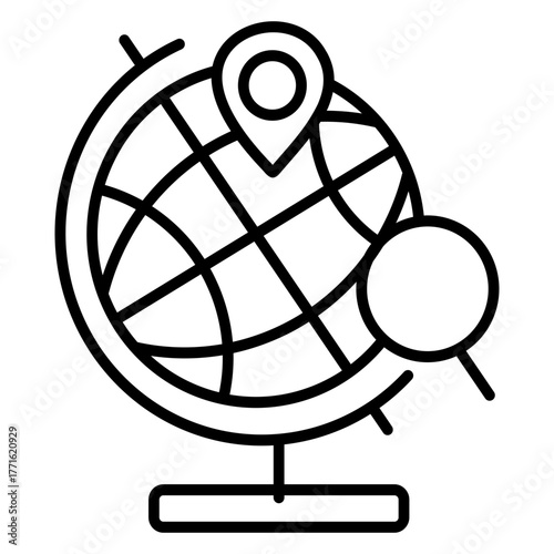 Globe with Data Points Icon