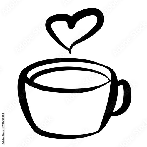 コーヒーブレイクのひととき（線画・手描き風）｜Coffee Break Moment (Line Art, Hand-Drawn Style)