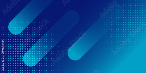 Modern dark blue abstract horizontal banner background with glowing geometric lines, elegant gradient light effect, futuristic vector design suitable for business cover, brochure, flyer,  presentation