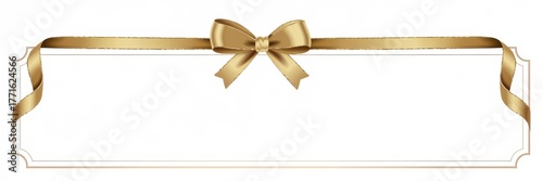 White Banner with Gold Ribbon & Bow - Luxury Gift Voucher Template