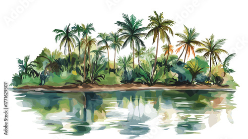 Jodensavanne. Jodensavanne hand drawn watercolor illustration