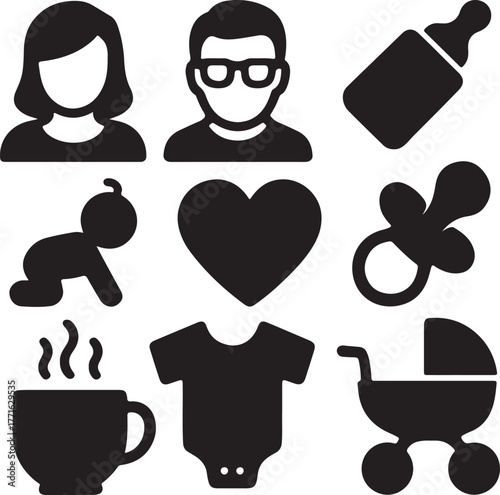 set of funny faces
set of people icons
set of funny cartoon people