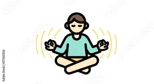 A person is in the lotus position, focusing on their inner energy and finding peace through mindful meditation.