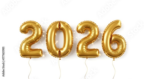 2026 numbers made of ballons on white background