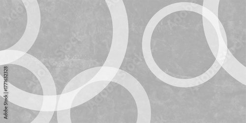 White abstract background with white circle rings in faded distressed vintage grunge texture design. Geometric Natural Texture Decor. old geometric pattern paper in modern art design .