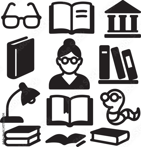 set of cartoon character