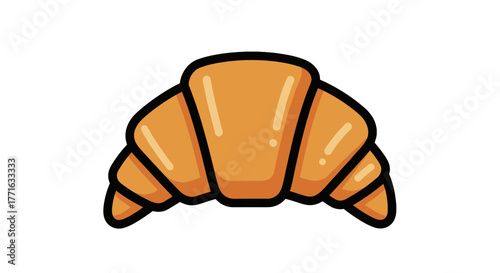 A charming digital art piece portrays a fresh, golden-brown croissant set against a stark transparent background. Delectable!