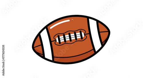 An American football with white stripes isolated on a transparent background, perfect for sports and game day concepts. 