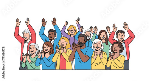 people clapping and cheering