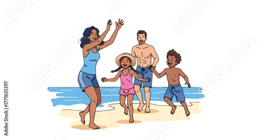 Family fun at the beach.
