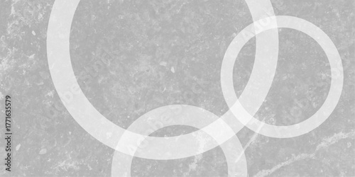 White abstract background with white circle rings in faded distressed vintage grunge texture design. Geometric Natural Texture Decor. old geometric pattern paper in modern art design .