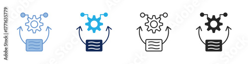 Natural Language Processing Icon Collection Featuring Multiple Styles