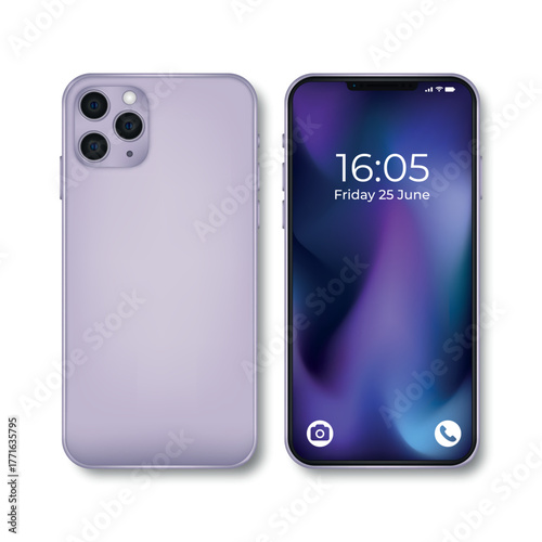 Modern Smartphone Front and Back View