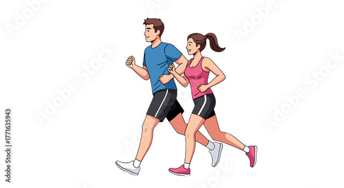 Couple running together during workout