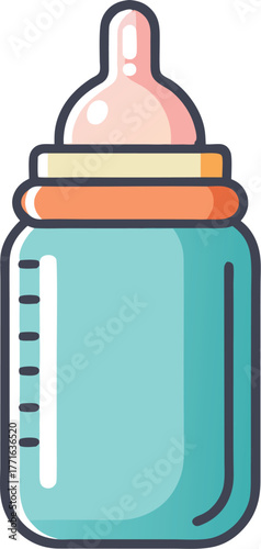 Simple illustration of a baby feeding bottle
