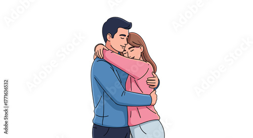 Couple hugging each other
